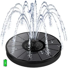Solar Fountain Pump with Battery Backup for Bird Bath Garden Pond - 7 Nozzles