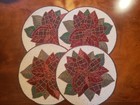 Cynthia Rowley Set 4 Beaded Chargers Placemats Christmas Poinsettia Holiday 15" — photo 2