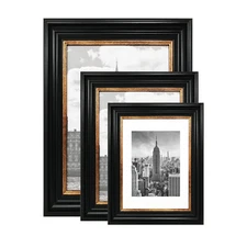 A2 A3 A4 A5 Vintage Black Photo Frame With Gold Edge Large Poster Wall Hanging