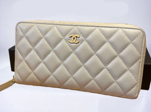 Chanel CHANEL Chain Wallet Quilted Lambskin Black Gold Metal