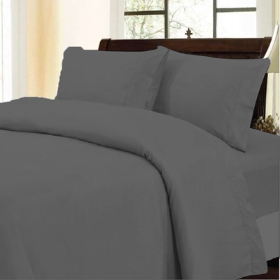 Gracious Egyptian Cotton 1000TC 5 PCs Duvet Set Queen Size Gray Solid