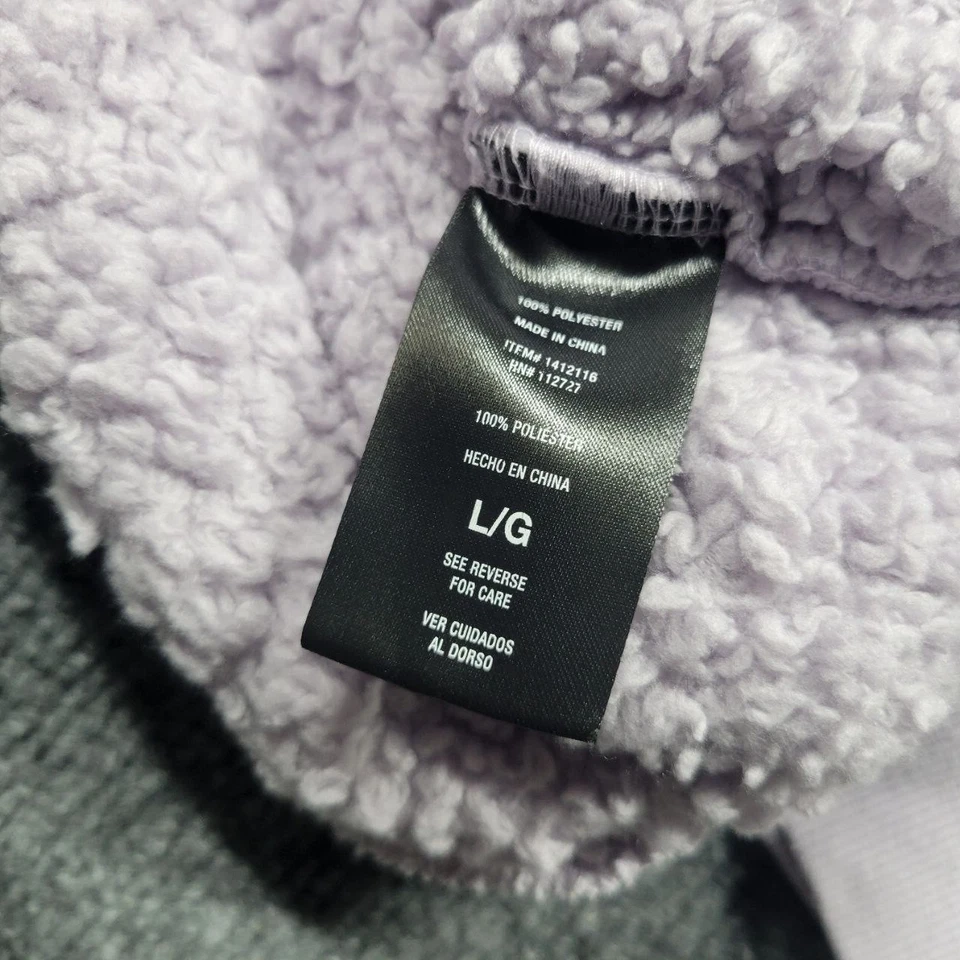 Lukka Lux Hoodie Sweatshirt Women Large Purple Plush Cozy Pullover Lounge Henley - Image 3 of 4
