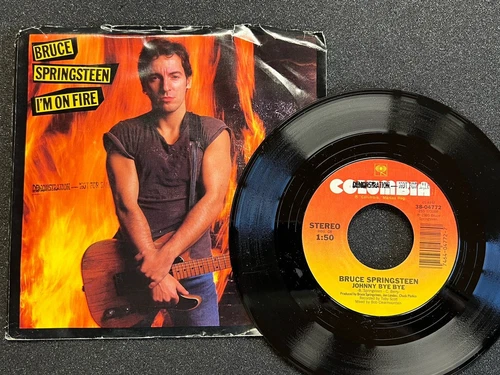 45 rpm Vintage 7” Vinyl Single Hit Record Bruce Springsteen I’m On Fire Demo