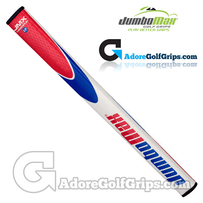 JumboMax JMX JumboFlat 17 Zoll lang/Arm Lock Putter Griff - weiß/blau/rot