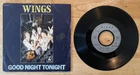 45 7" FRENCH SP BEATLES WINGS GOOD NIGHT TONIGHT 1st LABEL