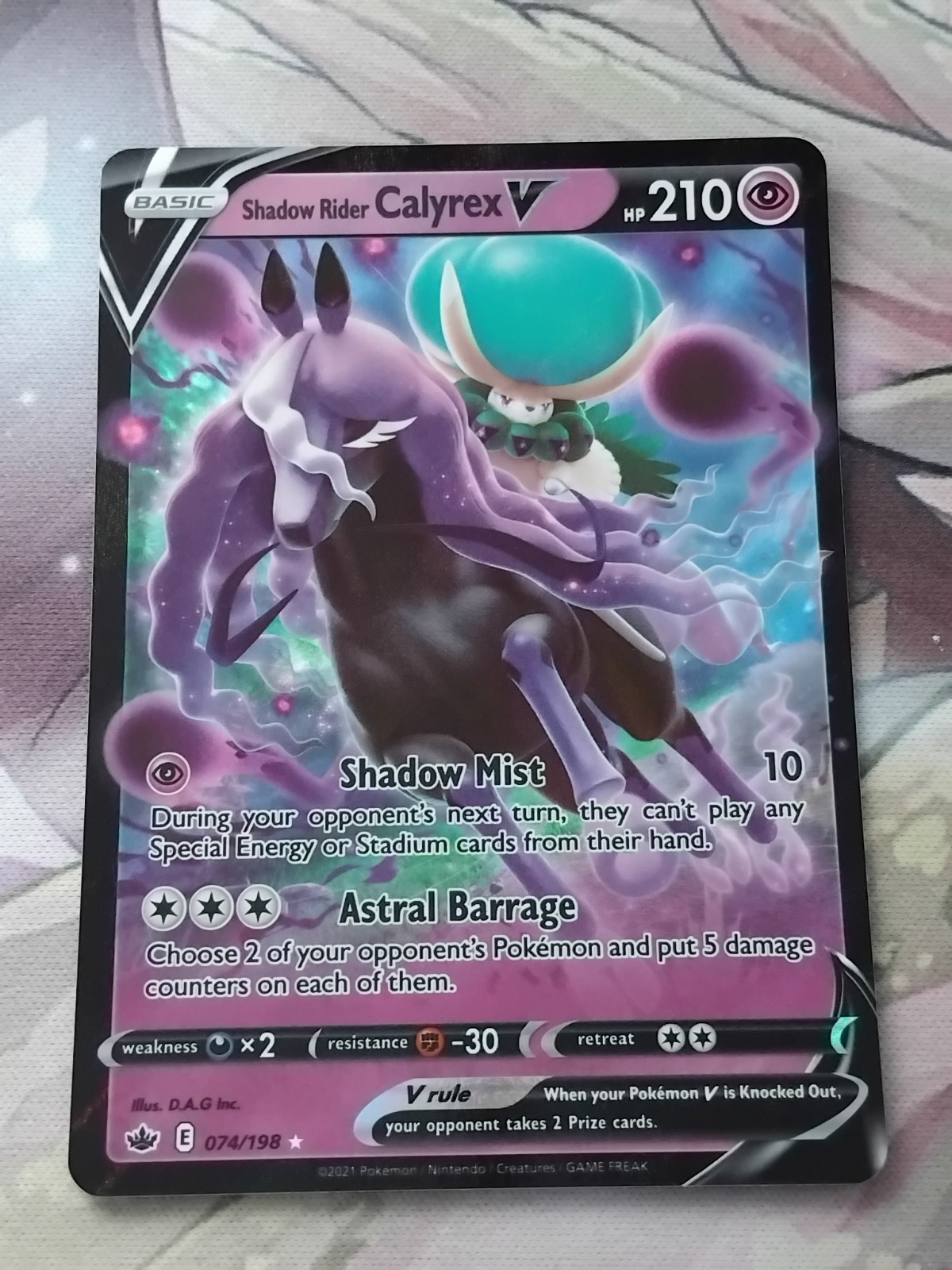 Pokemon - Shadow Rider Calyrex V - 074/198 - Chilling Reign - Holo - Ultra Ra NM