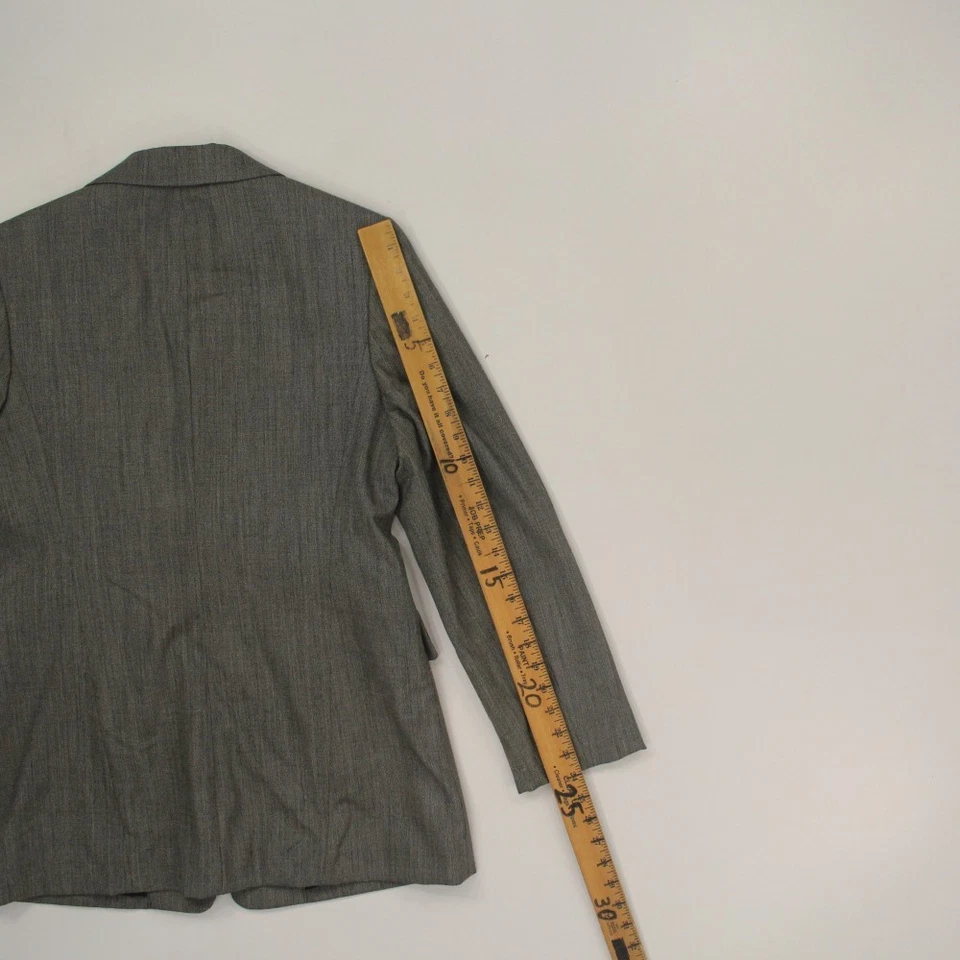 Banana Republic эластичной женщин шерсти Blazer куртка размер 12 серый 1 кнопка винтажный Италии - Изображение 4 из 4