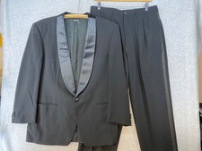 GIORGIO ARMANI Size 44 Mens Black Wool Tuxedo Shawl Jacket Vintage Black Label