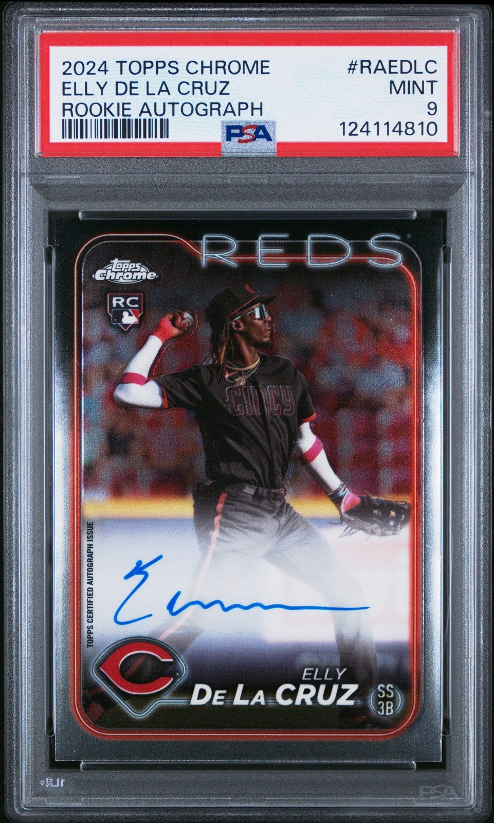 2024 TOPPS CHROME RC AUTO #RAEDLC ELLY DE LA CRUZ ROOKIE RC PSA 9