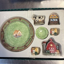 Vintage Cow Farm Themed Ranger International Mini Tea Set, In Box 1994