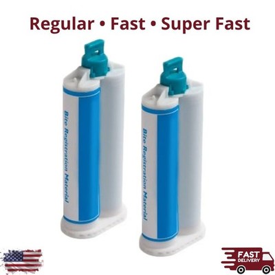 2 x 50ML VPS Bite Registration Material Super Fast Regular Set Dental Cartridges