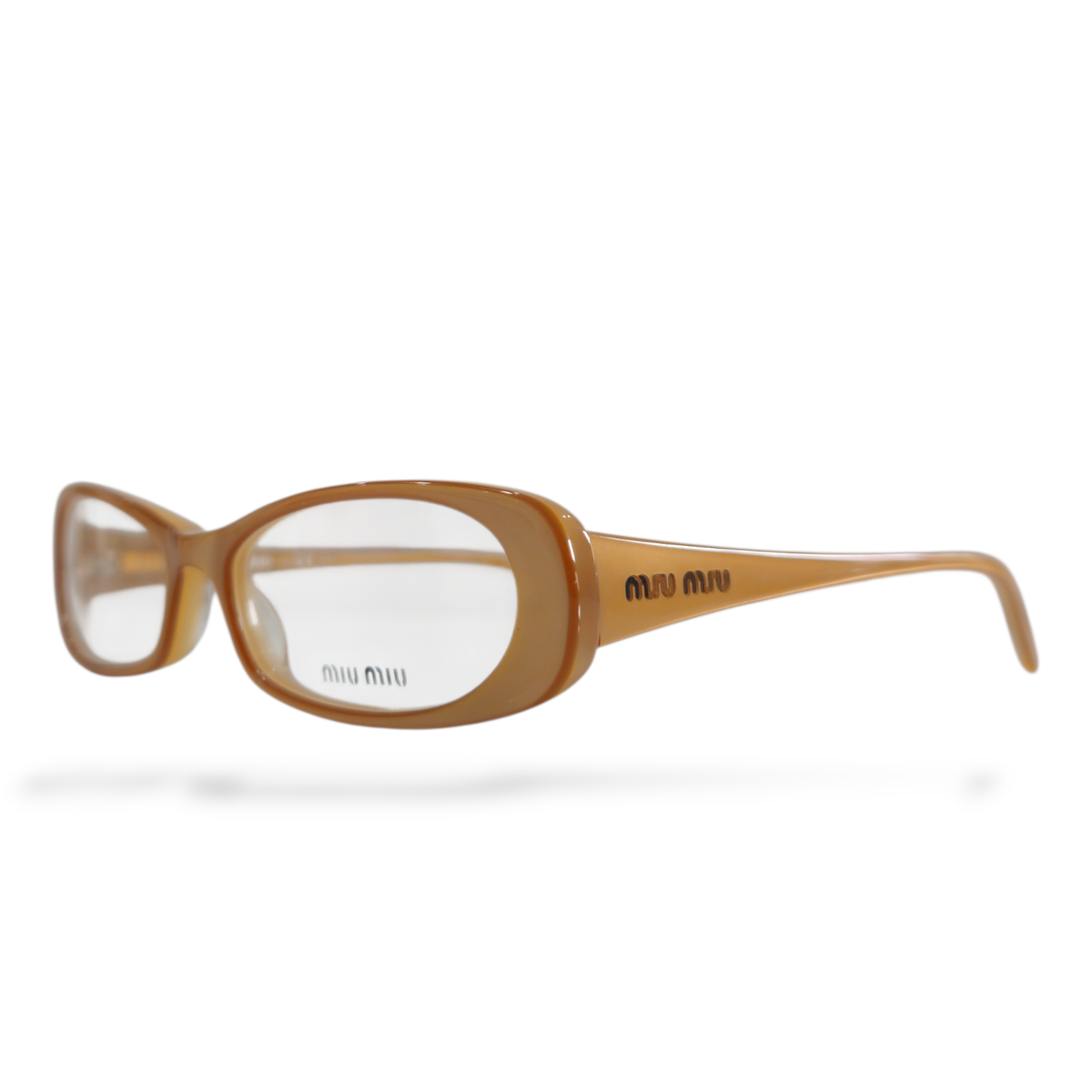 小物 miumiu y2k archive eyewear brown Vintage Miu Miu Eyeglasses, Y2K Bayonetta Style NEW NOS NEVER USED