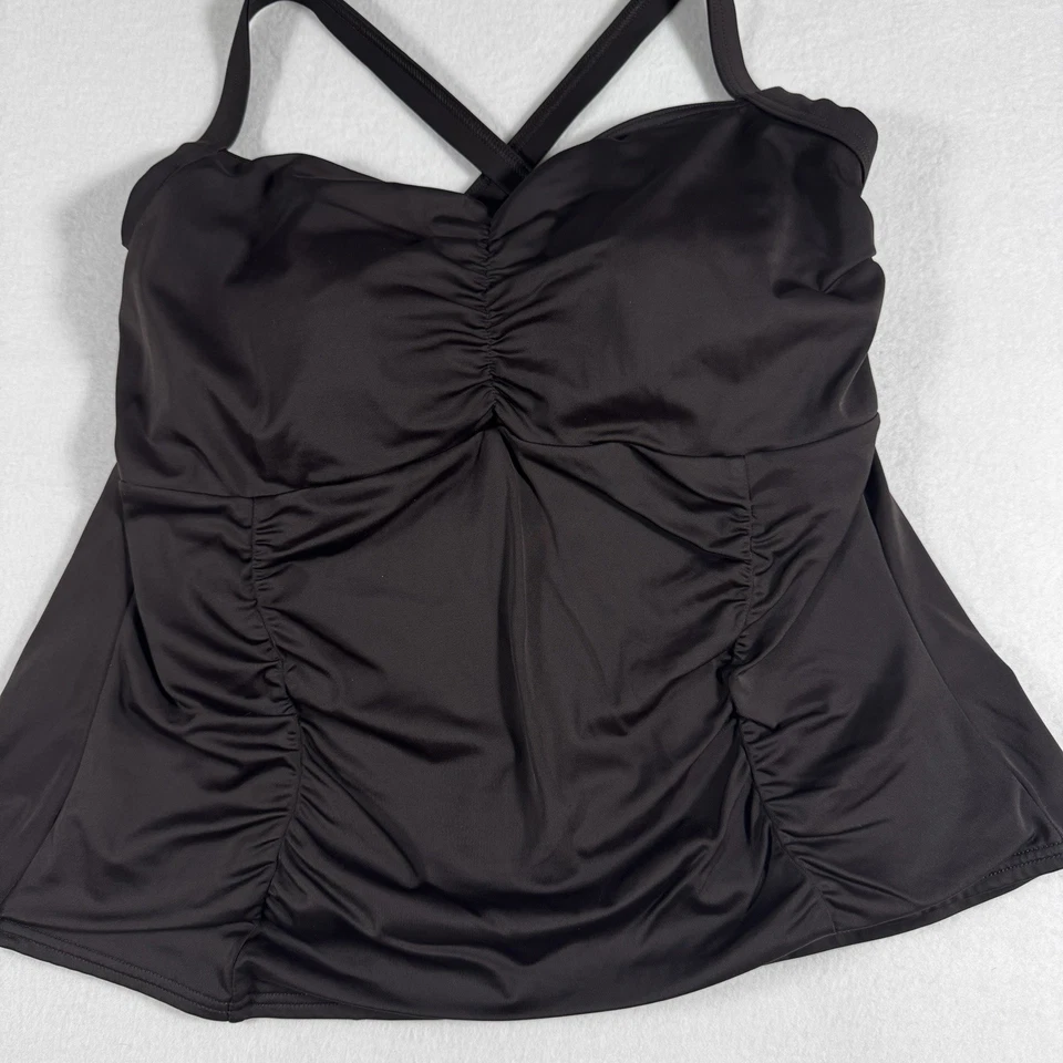 LANDS' END Conjunto de Traje de Baño Tankini de 2 Piezas Talla 16W Marrón Chocolate Foto 3 de 4