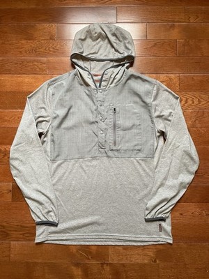 Grundens Shorebreak Lightweight Hoodie Outdoor Fish Men s Large Grey Dri Release