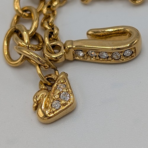 Swarovski Clear Crystal Floral Drop Necklace Gold Plated Swan Mark Hook Clasp - Picture 19 of 22