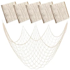 6 Pack Fishing Net for Ocean Themed Party Large Wall Decoration