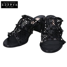 VALENTINO Valentino Rockstud Mesh Slide Sandals Shoes 40 Black Women s