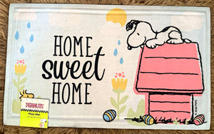Peanuts Snoopy Home Sweet Home Coir Floor Mat 18 x 30 in Non-Slip