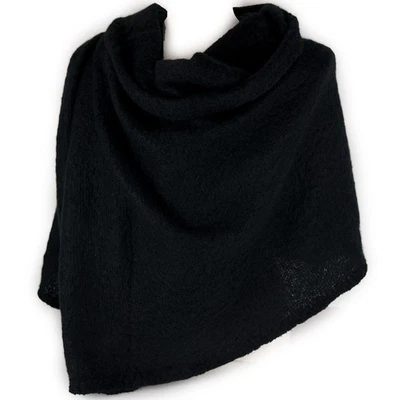 EMILA Sciarpa nera donna grande sciarpone da ragazza scialle coprispalle invernale cal