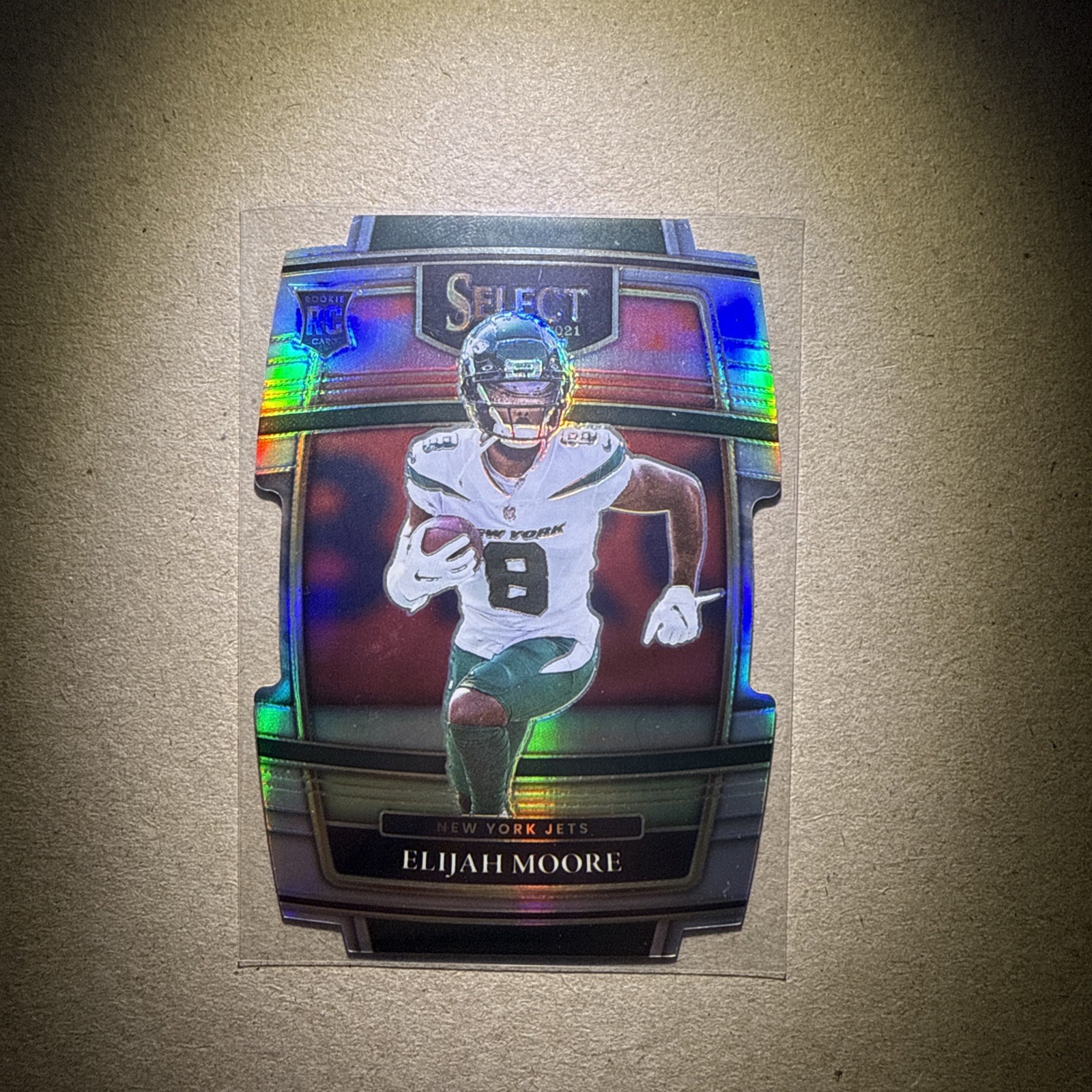 2021 Panini Select - Elijah Moore #56 (RC) Concourse Level - Silver Die Cut