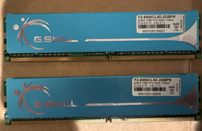 G.SKILL 2GB Kit 2x1GB DDR2 1066 PC2-8500 Desktop RAM F2-8500CL5D-2GBPK