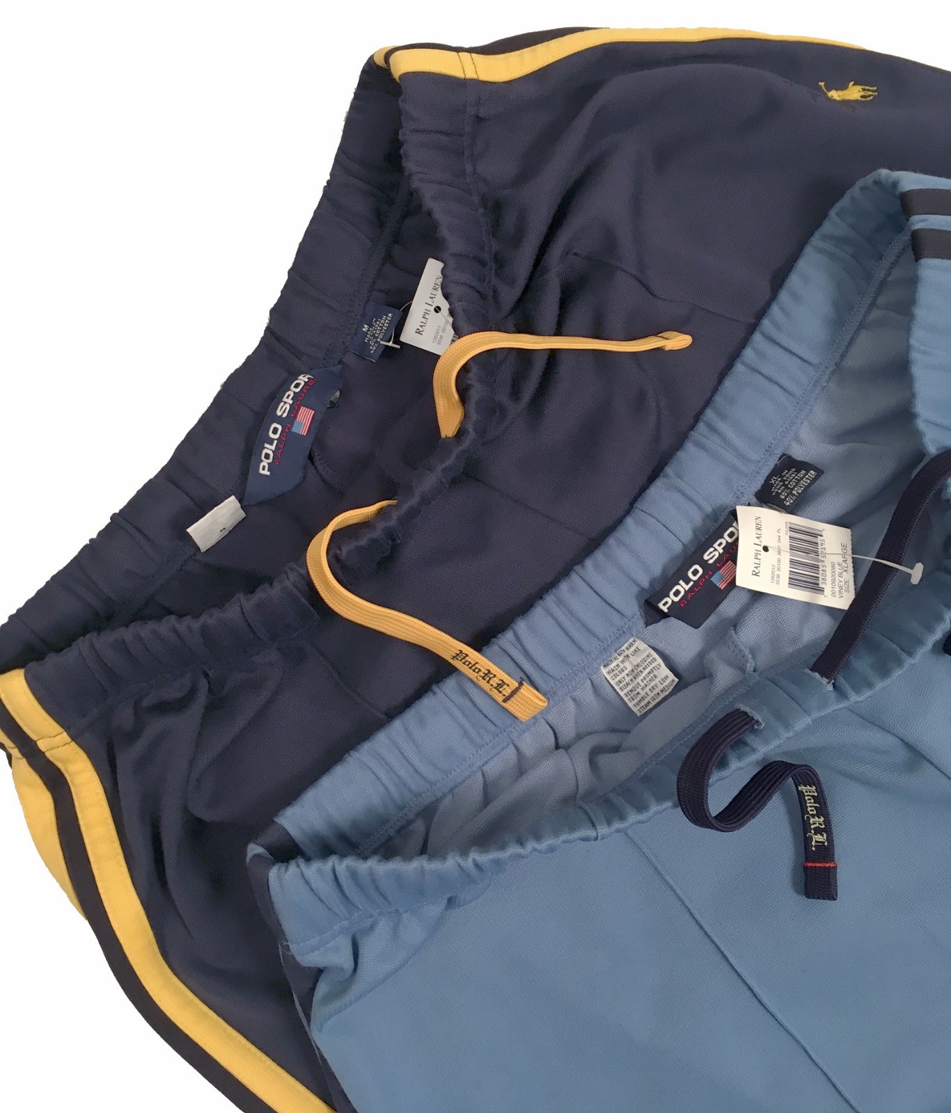 NEW Vintage Polo Sport Ralph Lauren Knit Sweatpants!  Grayish Blue   Zipper Legs image 2