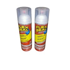2 Flex Seal Clear 14 oz. Aerosol Liquid Rubber Sealant Coating Sealing Cracks
