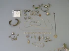 LOT OF VINTAGE STERLING SILVER .925 mexico rings charms +  JEWELRY - 214 GRAMS