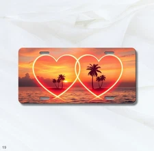 Artistic Two Hearts Style Custom Name License Plate Custom Made Front Plate