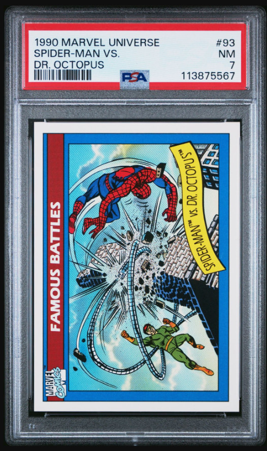 1990 Marvel Universe Spider-Man vs Dr. Octopus #93 Famous Battles PSA 7