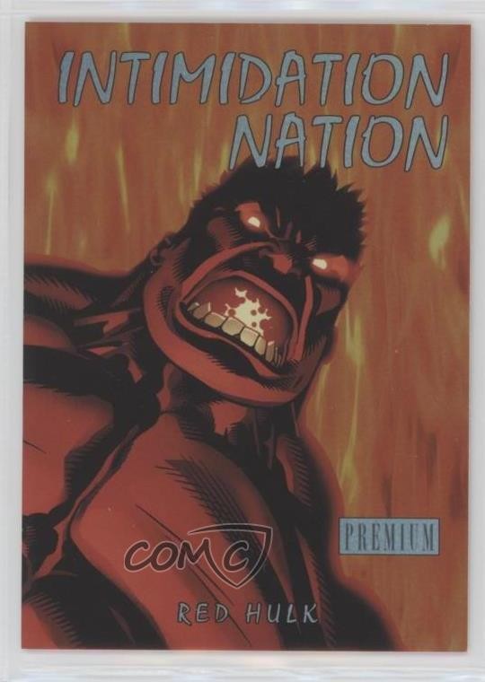 2013 Marvel Fleer Retro Skybox Premium Intimidation Nation Red Hulk #8IN 1x8
