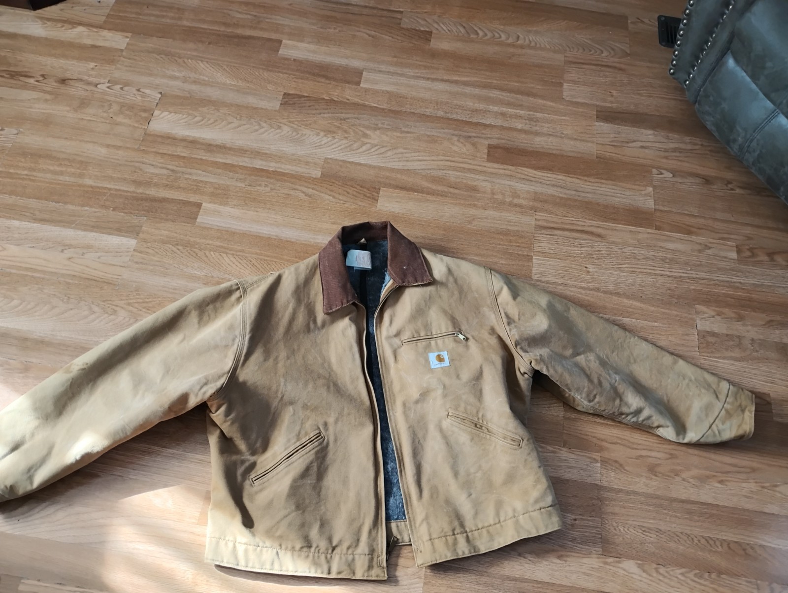 Carhartt Men's Vintage Detroit Jacket Brown Blanket Lining, Size Large, USA