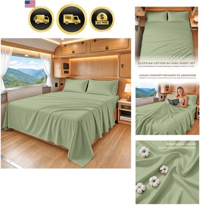 100% Egyptian Cotton Sheets RV King Size   600 Thread Count Sheets Set, Soft,...