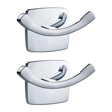 Towel Hooks for Bathroom 2 Pack Wall Mount Towel Holder, Silver Wall Hook Hanger