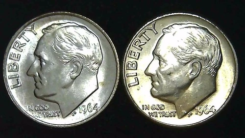 1964-P D  10C Roosevelt Dime (2  Coins) BU 90% Silver 26stt0106-1