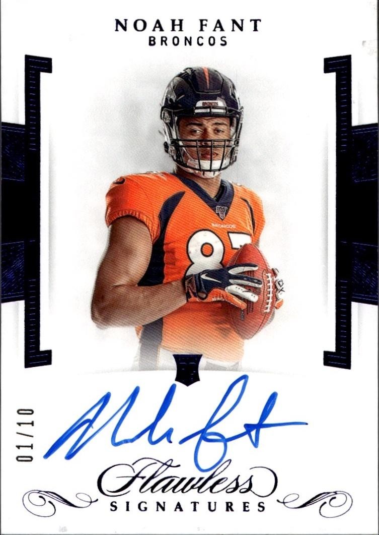 Noah Fant Panini Flawless Rookie Signatures #FRNF Sapphire