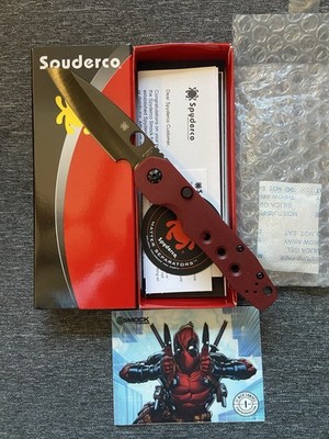 NEW Spyderco Smock C240GPRDBK Exclusive Black TICN-CPM-4V Blade, Red G-10 Scales