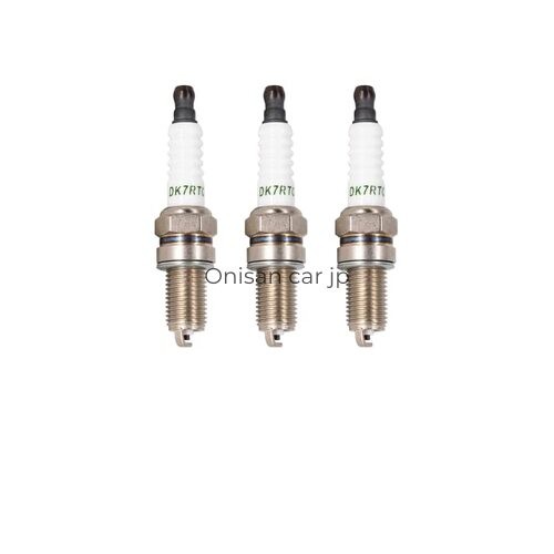 Three TORCH DK7RTC standard spark plugs with integrated terminals. Replaces NGK