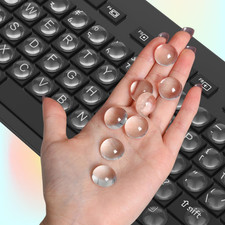 110PCS Glass Keyboard Stickers for Long Nails, Ultra Clear Raised Keyboard Cover