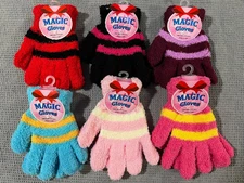 Super Soft 2 Color Chenille Magic Stretch Gloves/Hand Warmers Select One/6 Color