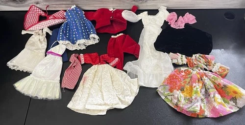Vintage Barbie Doll Clothes Lot 12 Pc Mixed Dresses Skirts Lace Fashion Doll