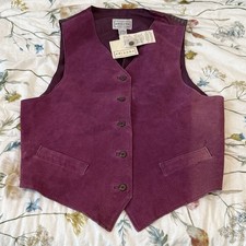 Vintage Arizona Jean Company Purple Suede Genuine Leather Vest XL Western