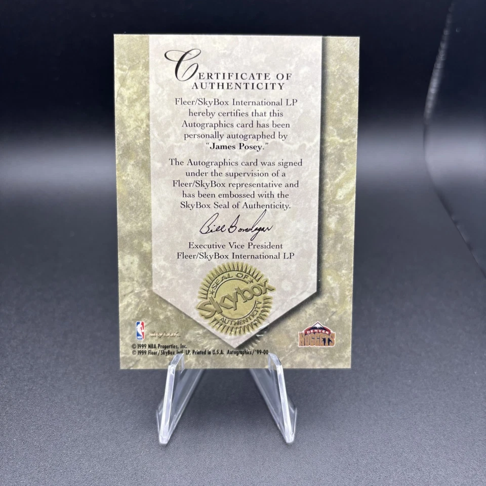 1999-00 Fleer Tradition - Rookie James Posey #208 (RC) Autographics Auto - Image 2 of 2