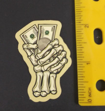 Skeleton Hand Full Of Bills Sticker AU 