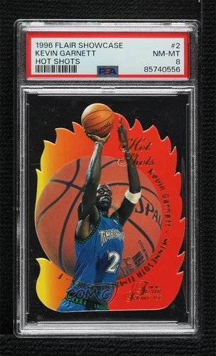 1996-97 Flair Showcase Hot Shots Kevin Garnett #2 PSA 8 HOF