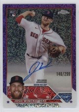 2023 Topps Chrome Update Purple Speckle Refractor /299 Josh Winckowski Auto 09gj