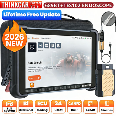 2026 ThinkScan 689BT Bidirectional Full System Diagnostic Scanner+ USB Endoscope