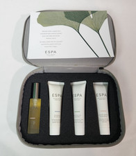 ESPA Travel Body Care Gift Set 4pc w Case Shower Gel Serum NWOT