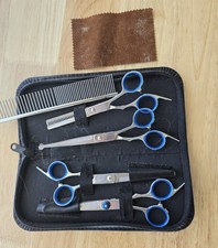 Professional 5 in 1 Dog Grooming Scissors Set with Safety Round Tips, Sharp a...