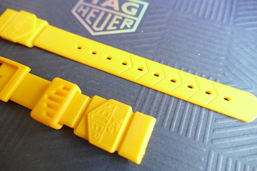 New TAG Heuer BS0092 yellow mid size F1 Formula 1 watch strap 380.513 15mm - Picture 6 of 19